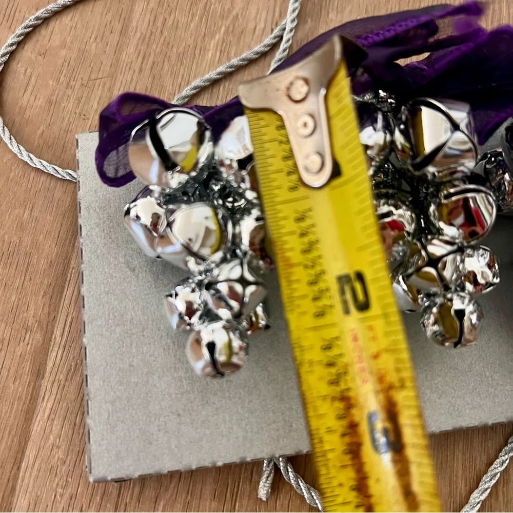 Pottery Barn Purple Silver Grape Jingle Bell Garland - 52”, NIB Christmas Winter